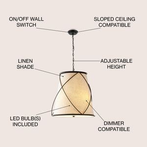 Milo 3-Light Rustic Farmhouse Iron LED Pendant