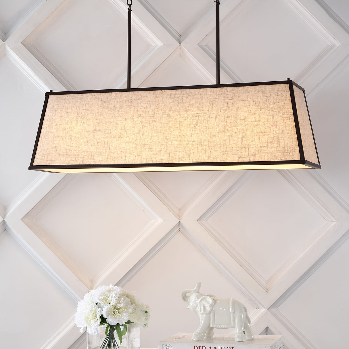 Crosby-4-Light-Minimalist-Industrial-Trapezoidal-Linen-Iron-Linear-LED-Pendant-Pendants