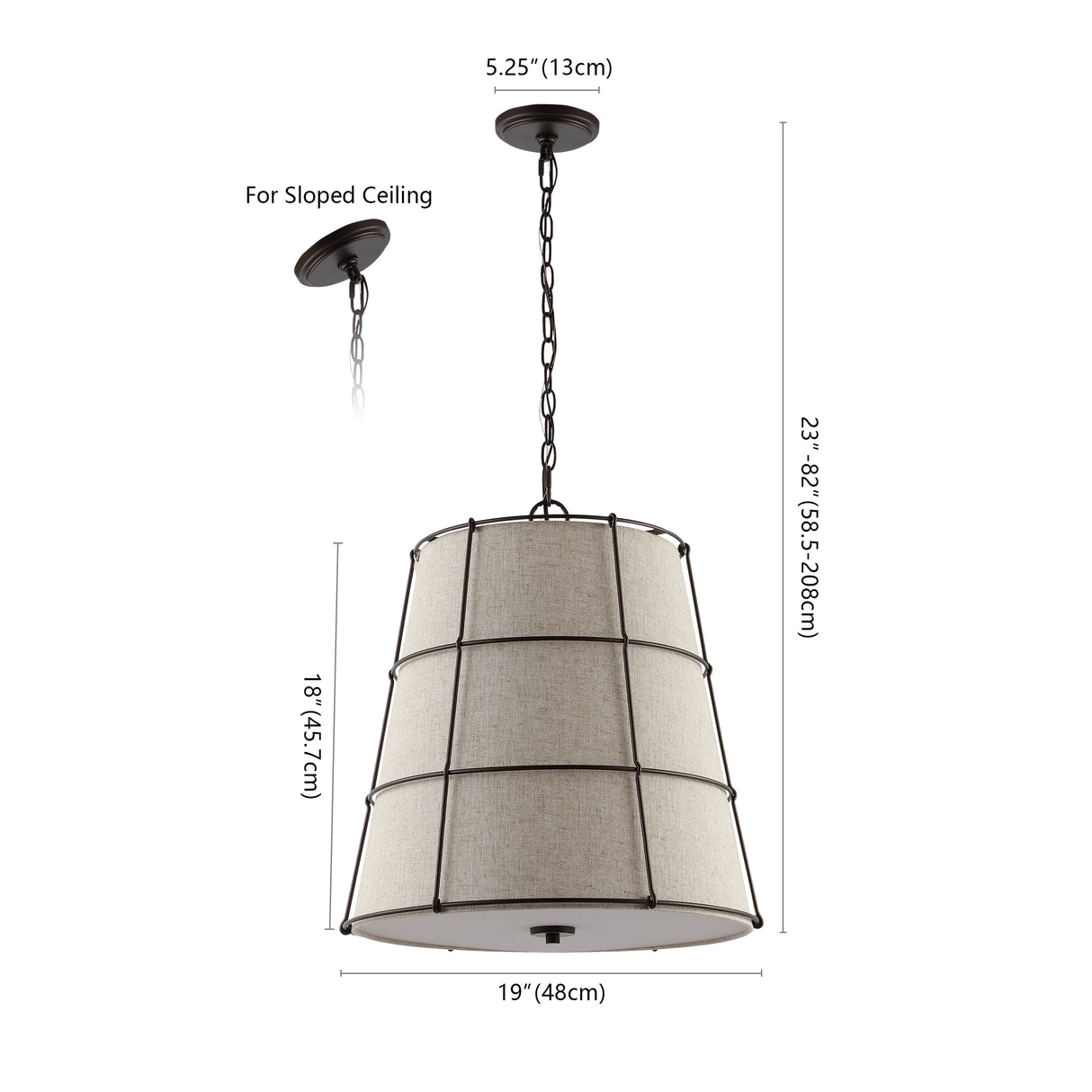 Silas 3-Light Rustic Farmhouse Iron LED Pendant