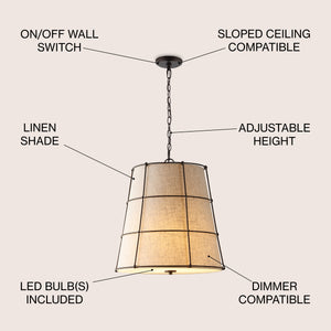 Silas 3-Light Rustic Farmhouse Iron LED Pendant