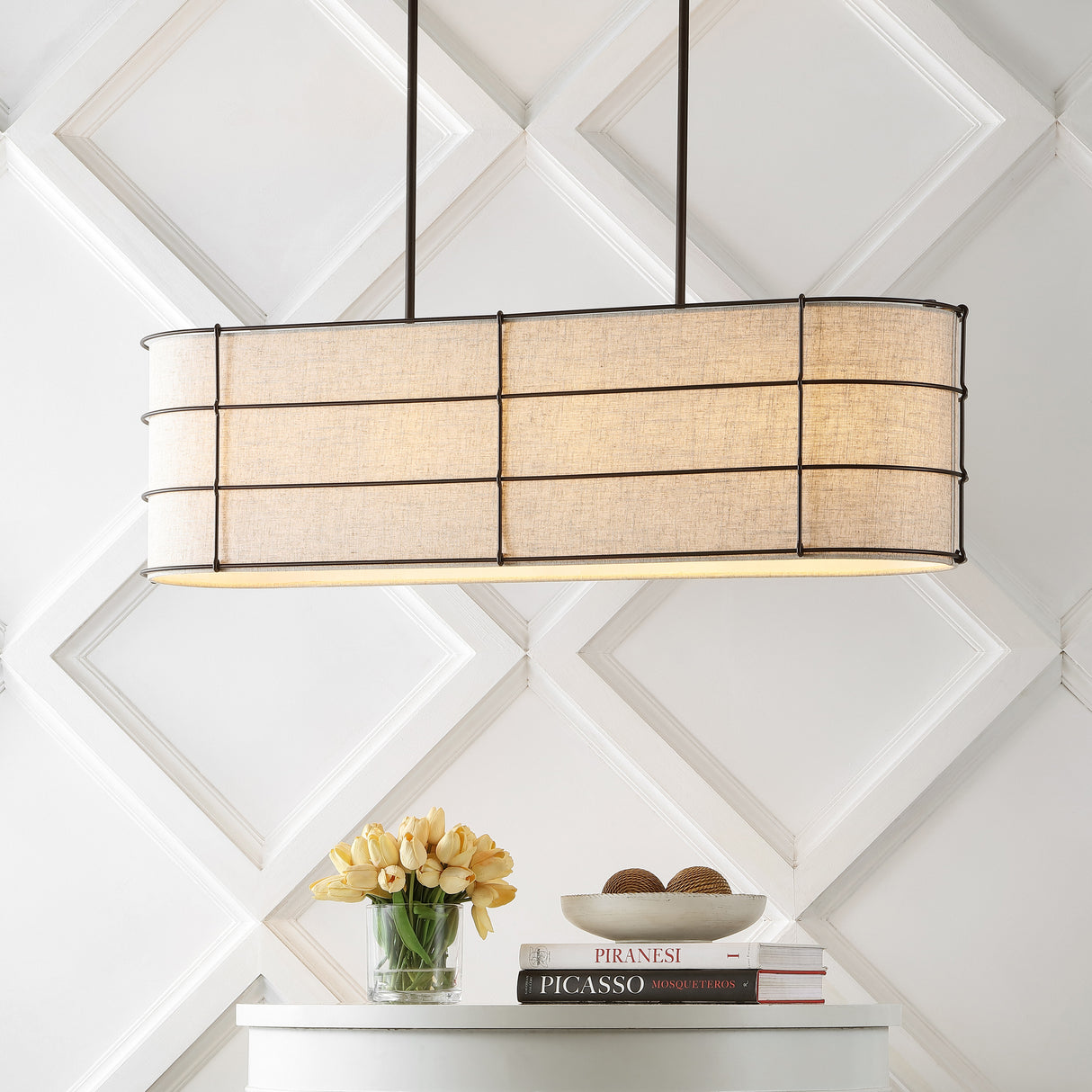 Chadwick 4-Light Rustic Farmhouse Iron Linear LED Pendant