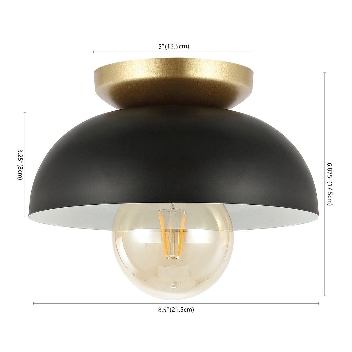 Paulina 1-Light Classic Industrial Iron LED Flush Mount