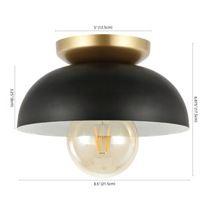 Paulina 1-Light Classic Industrial Iron LED Flush Mount