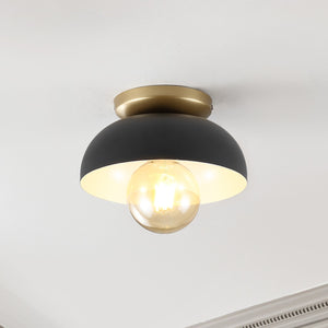 Paulina 1-Light Classic Industrial Iron LED Flush Mount
