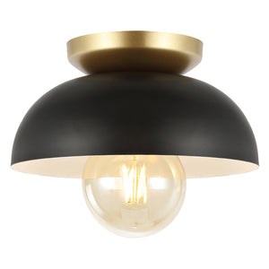 Paulina 1-Light Classic Industrial Iron LED Flush Mount