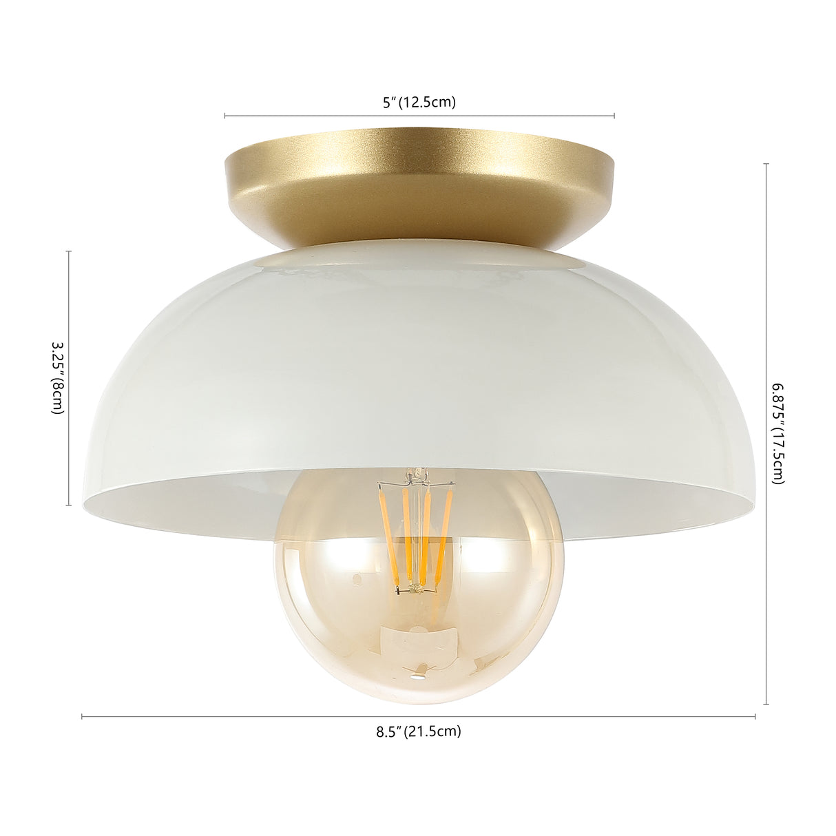 Paulina 1-Light Classic Industrial Iron LED Flush Mount