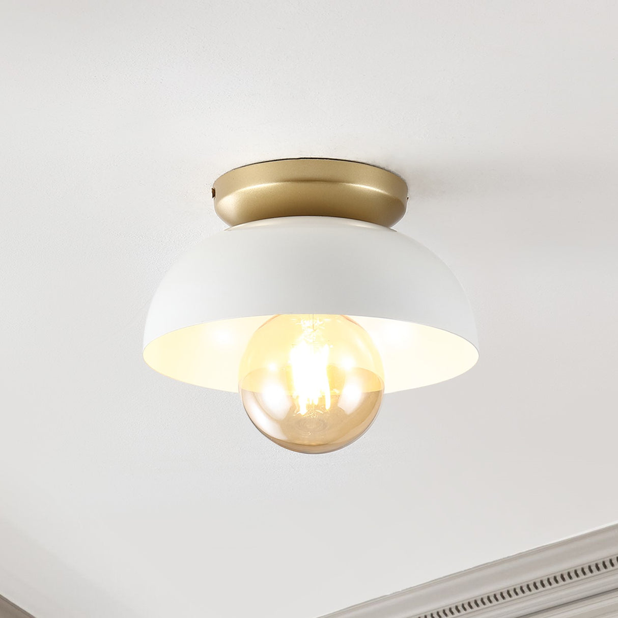 Paulina 1-Light Classic Industrial Iron LED Flush Mount