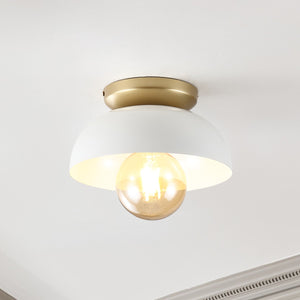 Paulina 1-Light Classic Industrial Iron LED Flush Mount