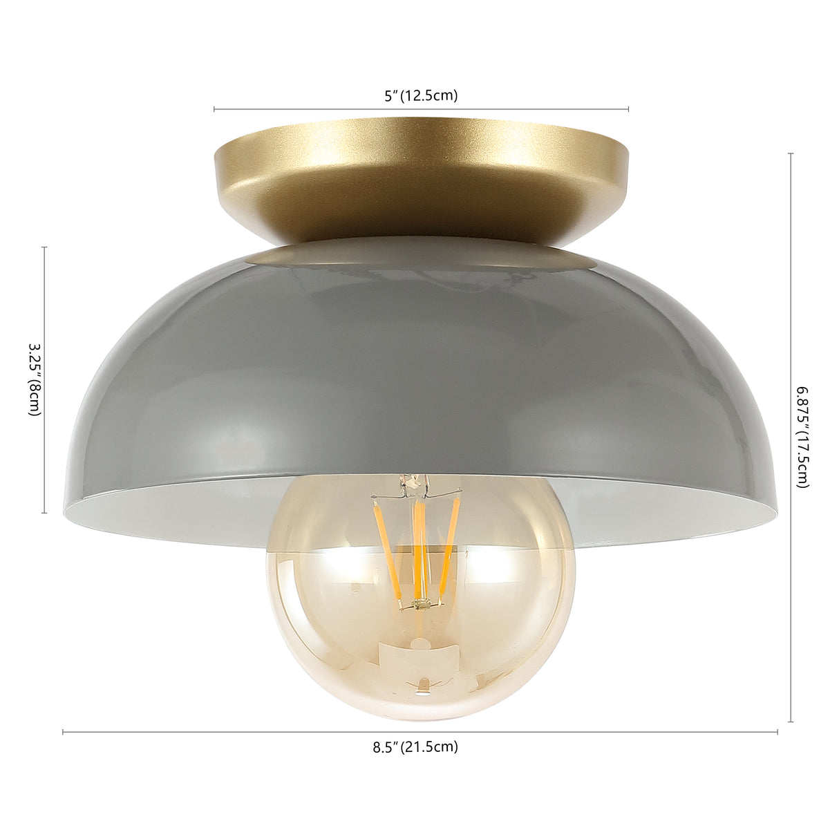 Paulina 1-Light Classic Industrial Iron LED Flush Mount