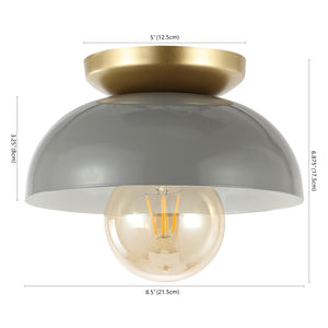 Paulina 1-Light Classic Industrial Iron LED Flush Mount