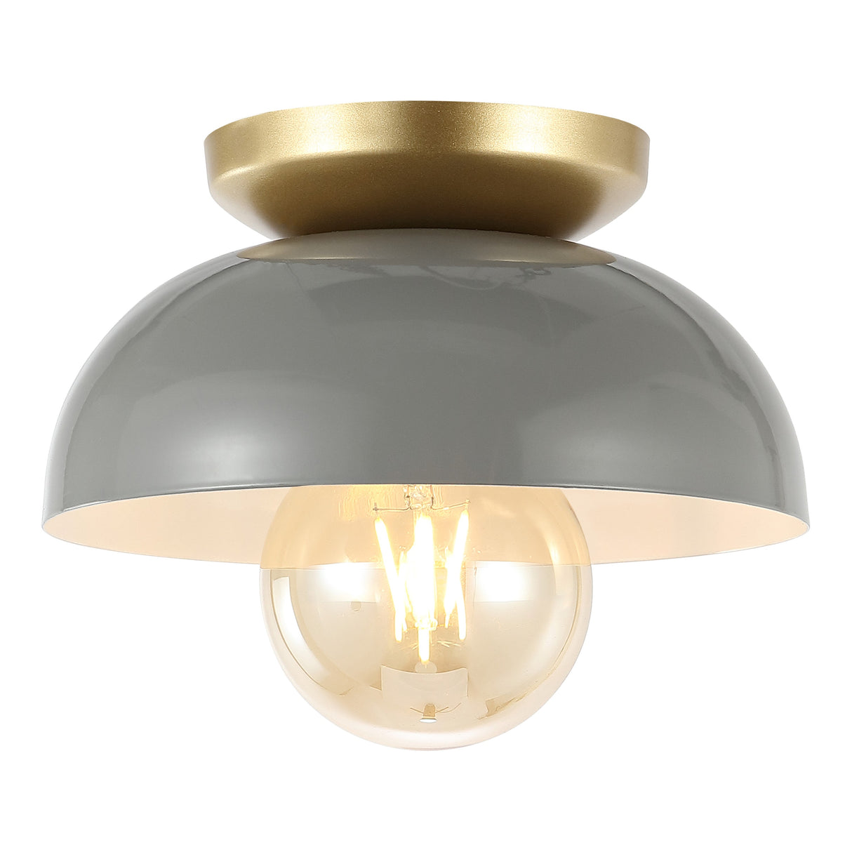 Paulina 1-Light Classic Industrial Iron LED Flush Mount