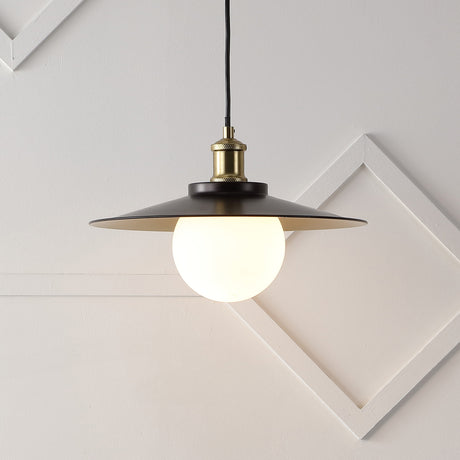 Hadley-1-Light-Scandinavian-Farmhouse-Iron/Frosted-Glass-LED-Pendant-Pendants