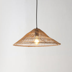 Nova 1-Light Farmhouse Coastal Rattan 180" Cord Plug-In or Hardwired LED Pendant