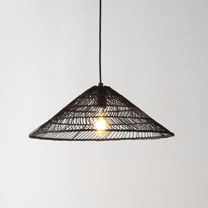 Nova 1-Light Farmhouse Coastal Rattan 180" Cord Plug-In or Hardwired LED Pendant