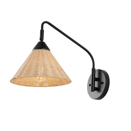 Kiawah-1-light-vintage-coastal-rattan/metal-swing-arm-led-sconce-Outdoor-Lighting