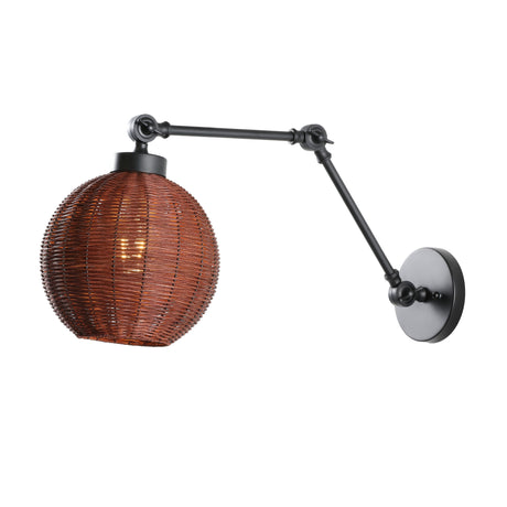 Lyla-1-light-mid-century-vintage-rattan-globe-swing-arm-led-sconce-Outdoor-Lighting