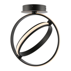Nicole 2-Light Modern Minimalist Aluminum Ring Integrated LED Semi Flush Mount