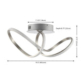 Chantelle 1-Light Modern Minimalist Aluminum Loop Integrated LED Semi Flush Mount