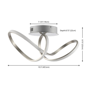Chantelle 1-Light Modern Minimalist Aluminum Loop Integrated LED Semi Flush Mount