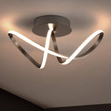 Chantelle 1-Light Modern Minimalist Aluminum Loop Integrated LED Semi Flush Mount