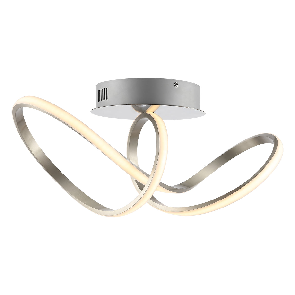 Chantelle 1-Light Modern Minimalist Aluminum Loop Integrated LED Semi Flush Mount