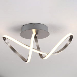 Chantelle 1-Light Modern Minimalist Aluminum Loop Integrated LED Semi Flush Mount