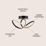 Chantelle 1-Light Modern Minimalist Aluminum Loop Integrated LED Semi Flush Mount