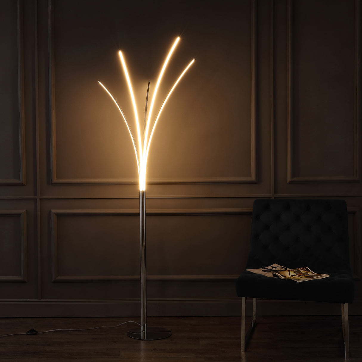 Fuochi-Modern-Minimalist-Metal-5-Branch-Arc-Dimmable-Integrated-LED-Floor-Lamp-with-Remote-Control-Floor-Lamps