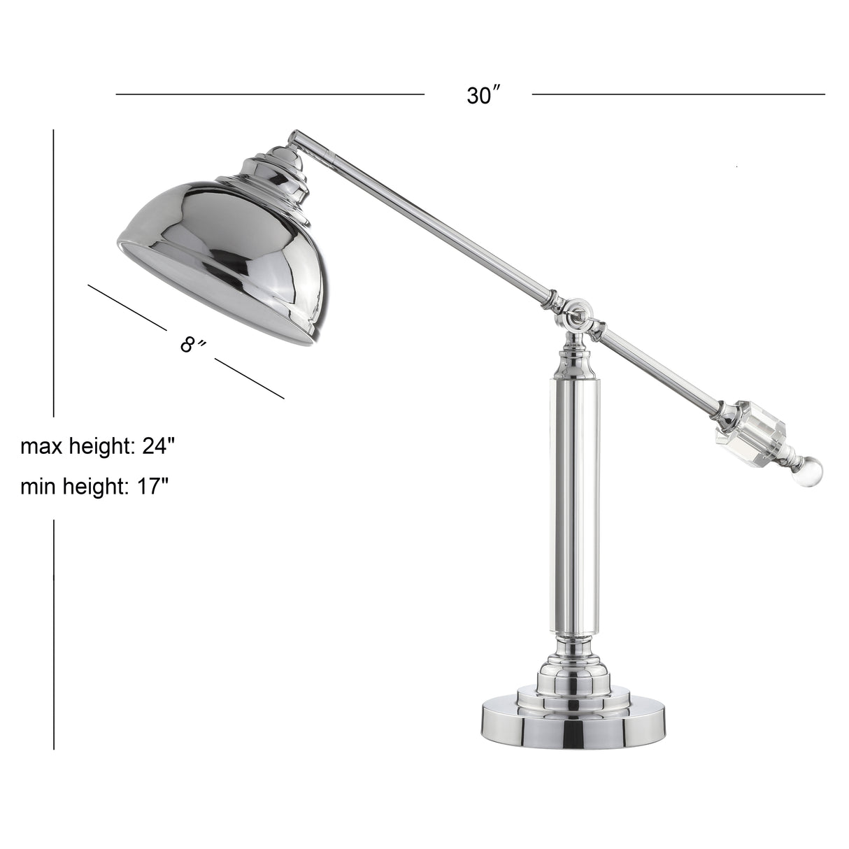Giselle Metal and Crystal LED Task Lamp