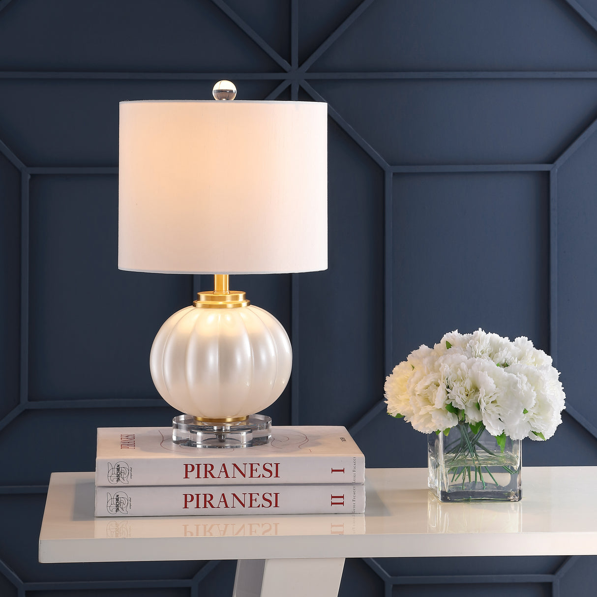 Pearl Glass/Crystal LED Table Lamp