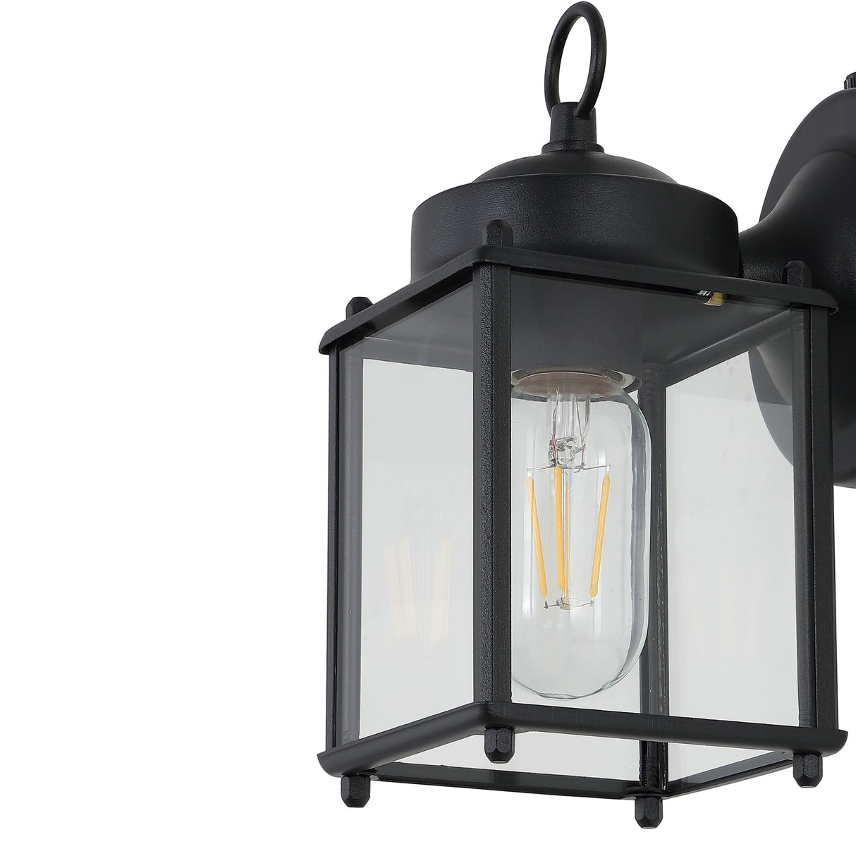 Boston 1-Light Farmhouse Industrial Iron/Glass Outdoor LED Sconce
