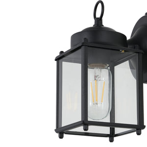 Boston 1-Light Farmhouse Industrial Iron/Glass Outdoor LED Sconce