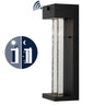 Miranda 1-Light Modern Industrial Iron/Seeded Glass with Dusk-to-Dawn Sensor Integrated LED Outdoor Sconce