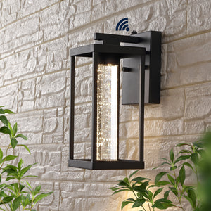 Juno-1-Light-Industrial-Vintage-Iron/Seeded-Glass-with-Dusk-to-Dawn-Sensor-Integrated-LED-Outdoor-Sconce-Wall-Sconces