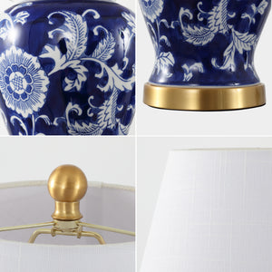 Penelope French Country Ceramic Chinoiserie Ginger Jar LED Table Lamp