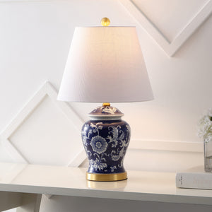 Penelope French Country Ceramic Chinoiserie Ginger Jar LED Table Lamp