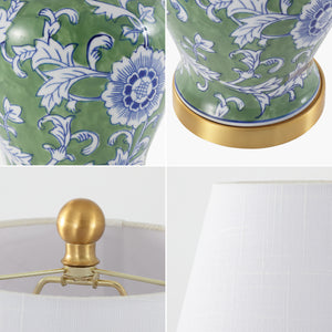 Penelope French Country Ceramic Chinoiserie Ginger Jar LED Table Lamp