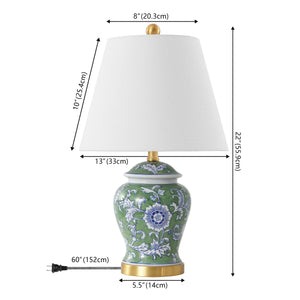 Penelope French Country Ceramic Chinoiserie Ginger Jar LED Table Lamp