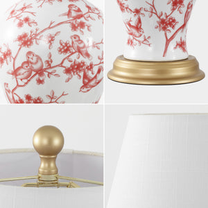 Grace French Country Cottage Ceramic/Iron Floral Urn LED Table Lamp