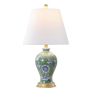 Grace French Country Cottage Ceramic/Iron Floral Urn LED Table Lamp