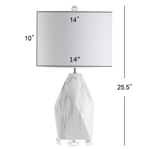 Oslo Ceramic Marble/Crystal LED Table Lamp