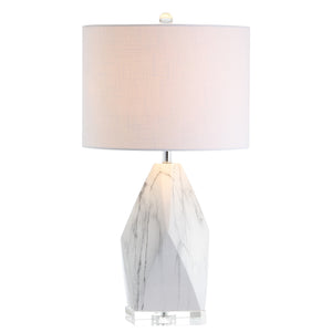 Oslo Ceramic Marble/Crystal LED Table Lamp