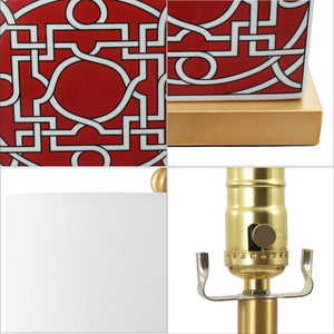 Catherine Modern Transitional Ceramic/Metal Square Ginger Jar LED Table Lamp