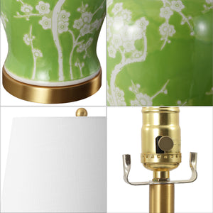 Gracie Traditional Cottage Ceramic/Metal Ginger Jar LED Table Lamp