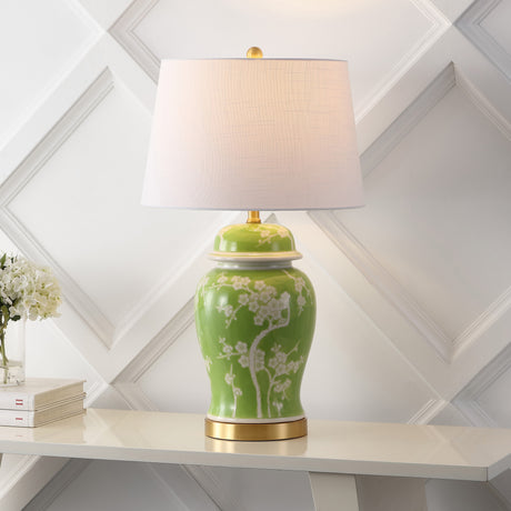 Gracie-Traditional-Cottage-Ceramic/Metal-Ginger-Jar-LED-Table-Lamp-Table-Lamps