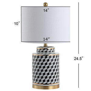 Ellie Tumbling Block Ceramic/Metal LED Table Lamp
