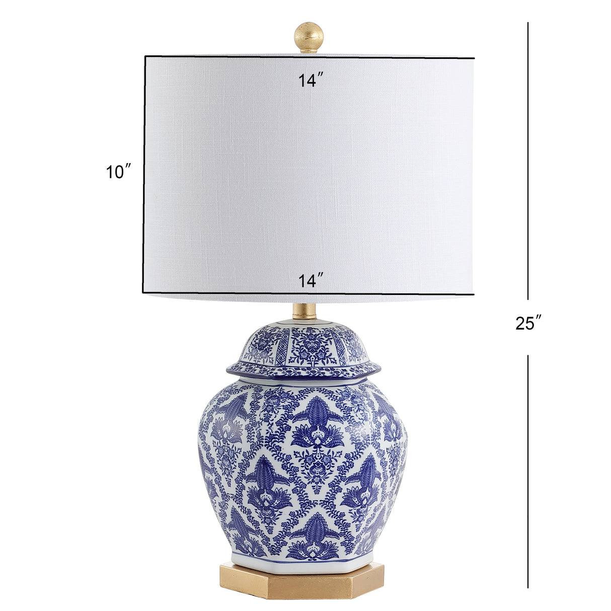 Gretchen Ginger Jar Ceramic/Metal LED Table Lamp