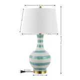 Tucker Striped Ceramic/Metal LED Table Lamp