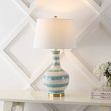Tucker Striped Ceramic/Metal LED Table Lamp