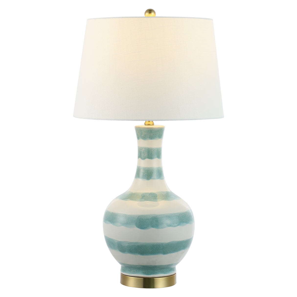 Tucker Striped Ceramic/Metal LED Table Lamp
